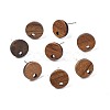 Walnut Wood Stud Earring Findings MAK-N033-008A-2