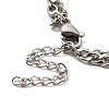 Tarnish Resistant 304 Stainless Steel Curb Chains Double Layer Multi-strand Bracelet BJEW-C025-10P-4