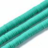 Flat Round Handmade Polymer Clay Beads CLAY-R067-10mm-34-1