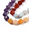 Chakra Theme Natural Tiger Eye & Rose Quartz & Amethyst & Topaz Jade & Red Agate & Amazonite & Sodalite Beads Strands G-S376-002B-3
