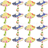 20Pcs 2 Styles Printed Wooden Pendants WOOD-SC0001-65-1