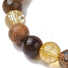 8mm Round Natural Tiger Eye & Picture Jasper BJEW-JB10625-03-3