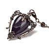 Natural Amethyst Triangle Dowsing Pendulum Pendants G-G022-01R-01-3