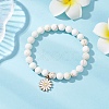 Daisy Alloy Enamel Charm Bracelets BJEW-JB12412-1