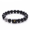 10MM Natural Black Onyx(Dyed & Heated) and Howlite Beaded Stretch Bracelets RH2290-22-1