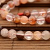 Natural Hematoid Quartz/Fire Quartz Round Beads Strands G-N0078-6mm-06-1