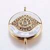 Brass Micro Pave Cubic Zirconia Links ZIRC-F077-11G-1