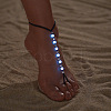 Luminous Resin Round Beaded with Glass Seed Beaded Anklets WG45460-02-1