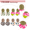 4 Pairs 4 Style Polymer Clay Dangle Stud Earrings with 316 Surgical Stainless Steel Pins EJEW-FI0002-44-3