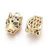 Brass Micro Pave Cubic Zirconia Pendants X-KK-O106-19G-1