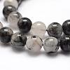 Natural Black Rutilated Quartz Bead Strands G-P217-32-10mm-3