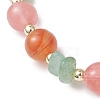 Cherry Quartz Glass & Natural Carnelian & Green Aventurine Stretch Bracelets for Women BJEW-JB13185-3