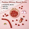 100Pcs Silicone Beads Round Rubber Bead 15MM Loose Spacer Beads for DIY Supplies Jewelry Keychain Making JX468A-2