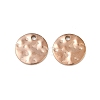 304 Stainless Steel Textured Disc Charms STAS-Q336-11C-RG-1