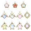 20Pcs 4 Styles Alloy Glass Pendants FIND-YW0011-90-1