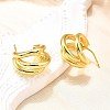 Brass Half Hoop Earrings EJEW-A056-09G-1