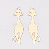 Brass Kitten Pendants KKC-S001-023KC-1