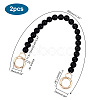 Black Plastic Imitation Pearl Round Beaded Bag Handles FIND-WH0127-22B-2