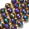 Electroplated Natural Druzy Geode Crystal Beads Strands G-F833-P01-8mm-11-2