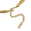 Stainless Steel Flat Snake Chain Double Layer Tassel Necklaces for Women NJEW-D088-03G-01-3