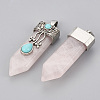 Natural Rose Quartz Pendants X-G-S292-05E-2