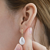 6 Pair 6 Style Natural Pearl Dangle Leverback Earrings EJEW-AN0003-56-5