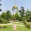 Hot Air Balloon K9 Ball Pendant Decoration with Natural Rose Quartz Wind Chime PW-WG30079-01-1