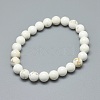 Natural Magnesite Bead Stretch Bracelets X-BJEW-K212-B-008-2