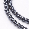 1Strand Grade A Non-Magnetic Synthetic Hematite Beads Strands X-G-S086-3mm-3