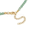 Synthetic Turquoise & Natural Green Aventurine Faceted Round Beaded Starfish 304 Stainless Steel Pendant Necklaces for Women NJEW-JN05458-03-6