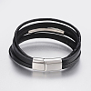Men's Braided Microfiber Cord Multi-strand Bracelets BJEW-P198-06-1-2