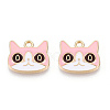 Light Gold Plated Alloy Kitten Pendants ENAM-T009-41B-2