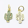 Brass Micro Pave Cubic Zirconia Charms ZIRC-G130-26G-02-NR-2