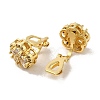 Rack Plating Real 18K Gold Plated Brass Sunflower Clip-on Earrings EJEW-B034-08G-2