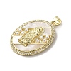 Brass Pave Shell Pendants KK-I708-16D-G-2