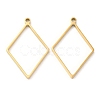 304 Stainless Steel Open Back Bezel Rhombus Pendants STAS-Z040-02B-G-1