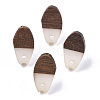 Opaque Resin & Walnut Wood Stud Earring Findings MAK-N032-010A-B04-1