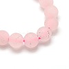 Frosted Natural Rose Quartz Round Bead Strands G-M064-6mm-09-2
