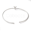 Rack Plating Brass Micro Pave Clear Cubic Zirconia Letter Open Cuff Bangles BJEW-A018-01P-Y-3