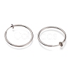 Tarnish Resistant 304 Stainless Steel Retractable Clip-on Hoop Earrings STAS-O135-01G-2