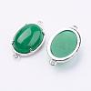 Brass Natural Jade Links connectors G-E398-04I-1
