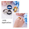 4 Colors Stainless Steel Grooved Finger Ring Settings STAS-TA0001-26D-8