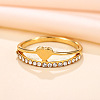 201 Stainless Steel Rhinestone Finger Rings WG06442-02-1