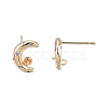 Brass Stud Earring Findings KK-N232-436-3