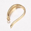 Brass Micro Pave Cubic Zirconia Earring Hooks ZIRC-A008-09G-3