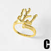 Ocean Brass Cuff Open Rings WGF4C63-02-1