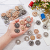 Nbeads 24Pcs 3 Colors Alloy & Brass Snap Buttons FIND-NB0003-69-3