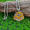 Vintage Alloy Viking Coil Dragon Pendant Necklaces for Men WG3CB88-01-1