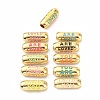 Eco-Friendly Brass Enamel Beads KK-C220-06G-2
