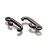 Gunmetal Plated Alloy Letter Pendants PALLOY-J718-01B-J-2
